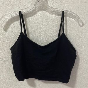 Cropped black tank top